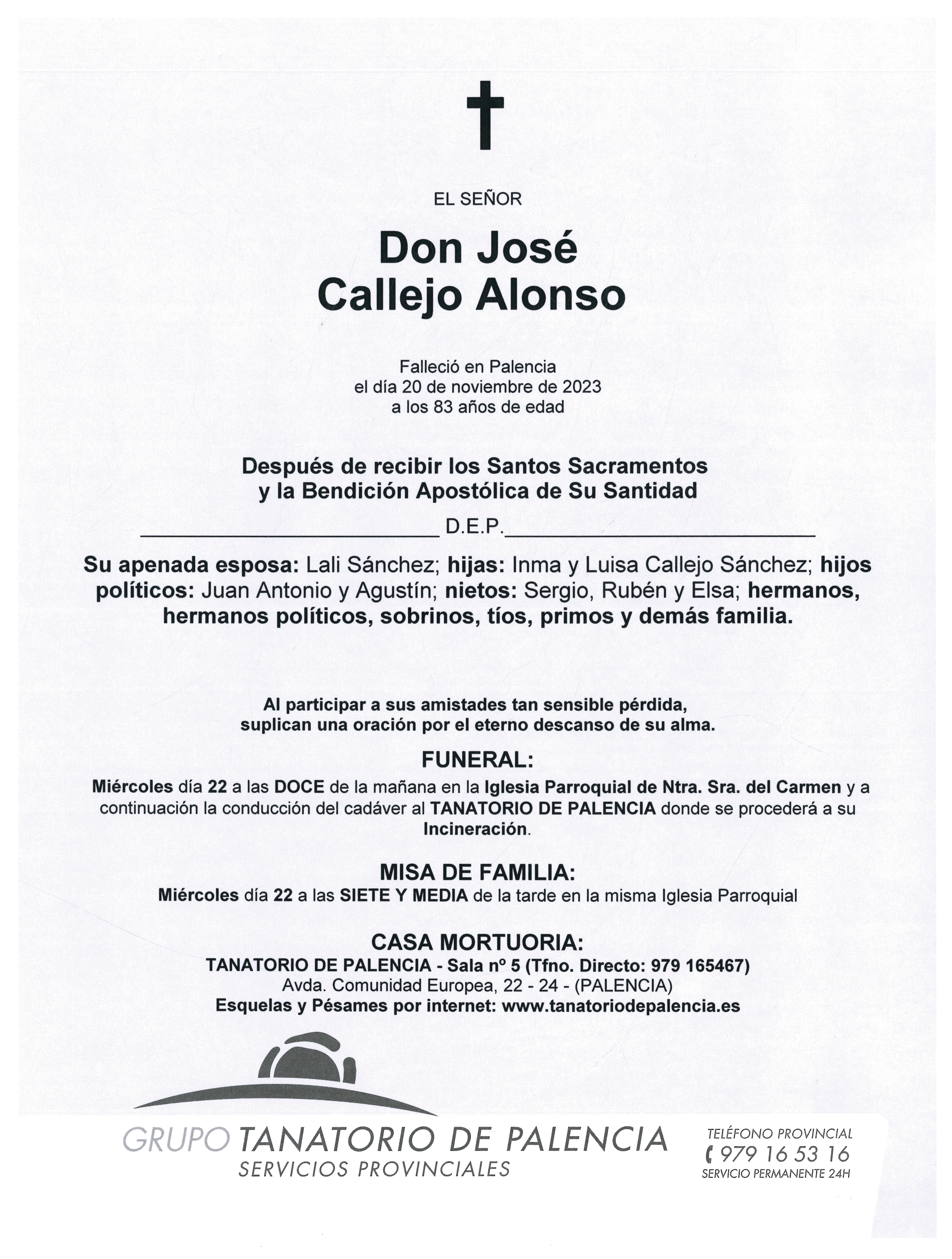 EL SEÑOR DON JOSÉ CALLEJO ALONSO